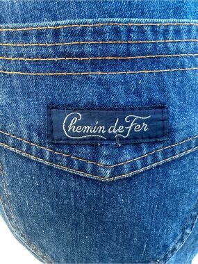 Vintage 1970s Chemin de Fer jeans straight leg denim Jean with orange stitching
